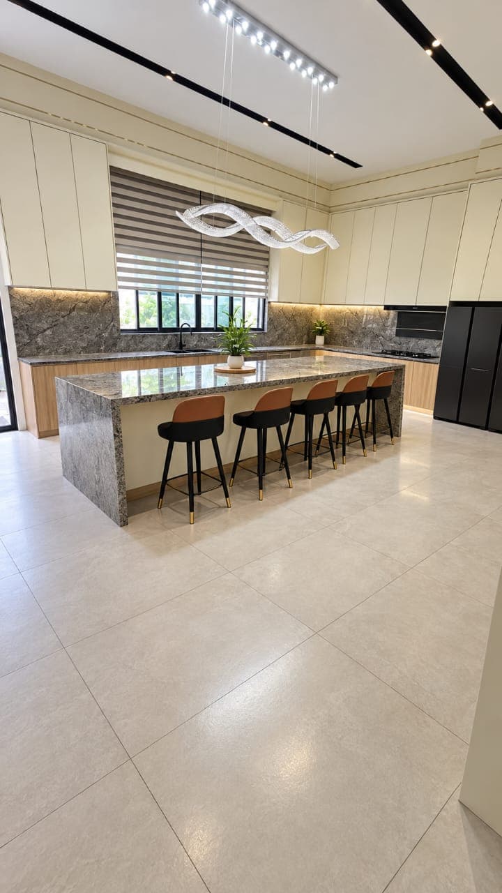 Kitchen wet tile photo for SlipCare anti-slip assessment